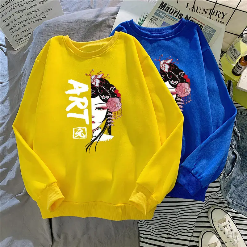 Women's Black Korean Cartoon Sweatshirt Plus Size — feature 3
