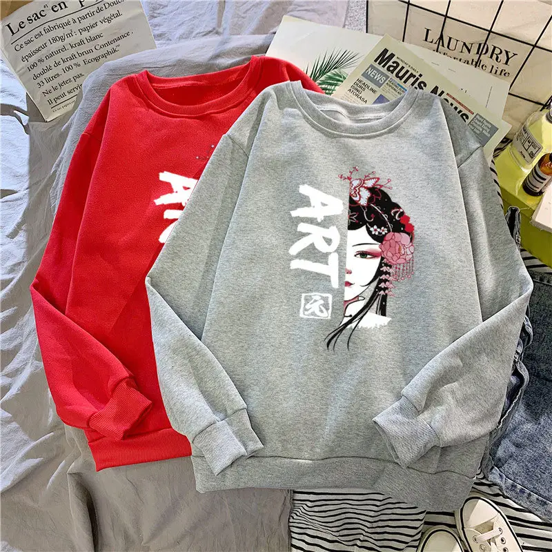 Women's Black Korean Cartoon Sweatshirt Plus Size — feature 4
