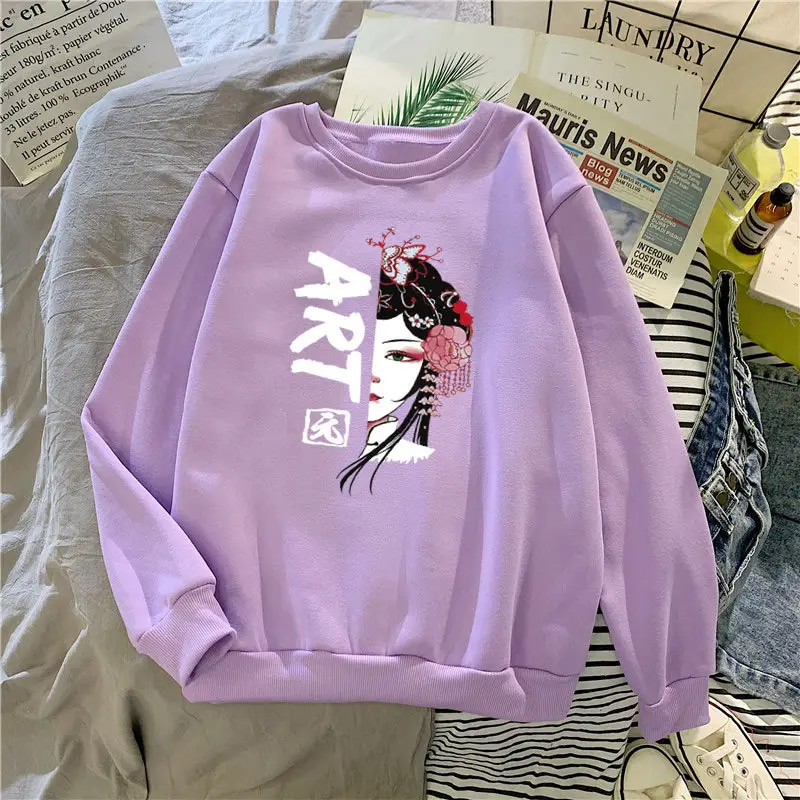 Women's Black Korean Cartoon Sweatshirt Plus Size — feature 5