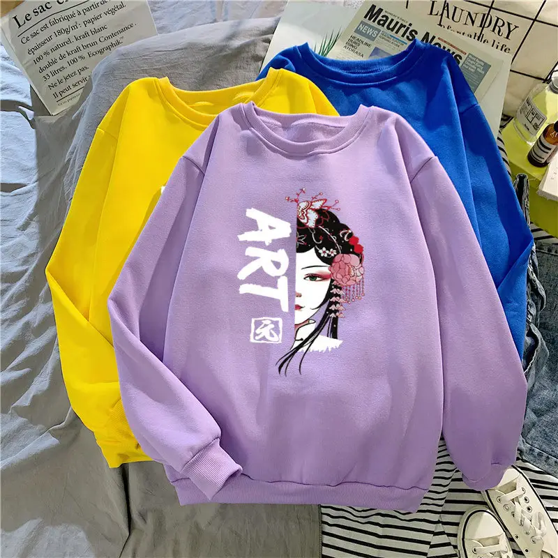 Women's Black Korean Cartoon Sweatshirt Plus Size — feature 6