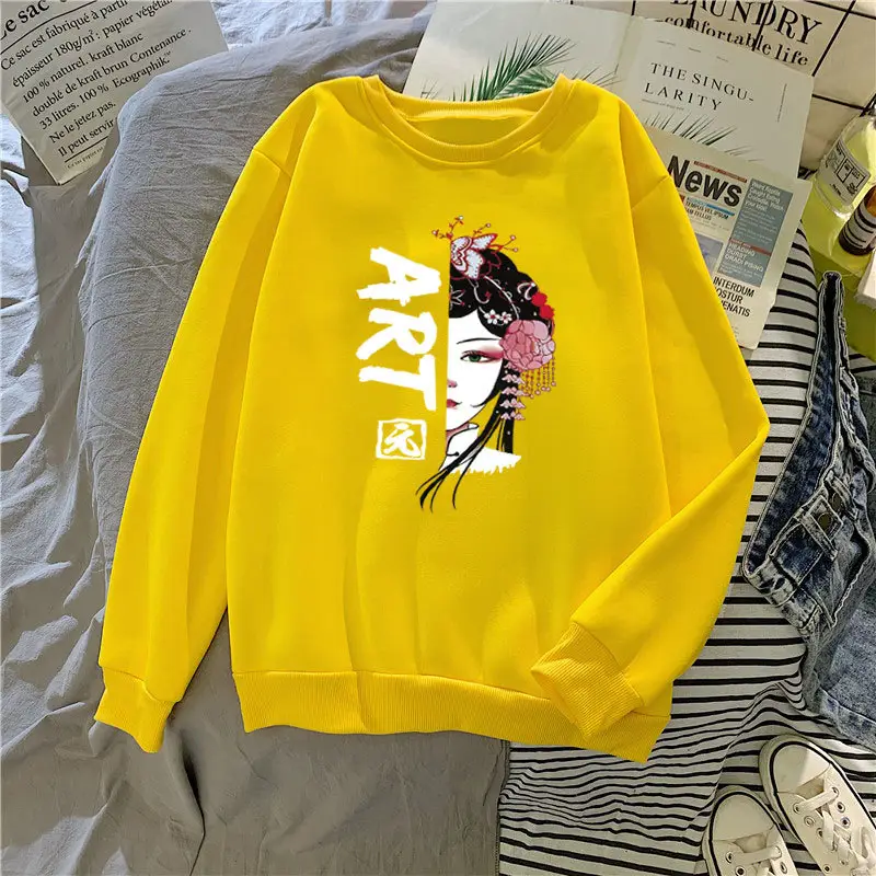 Women's Black Korean Cartoon Sweatshirt Plus Size — feature 8