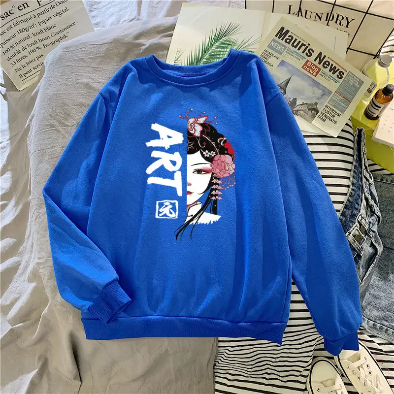 Women's Black Korean Cartoon Sweatshirt Plus Size — feature 9