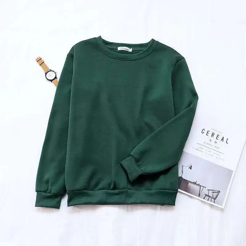 Women's Black Korean Cartoon Sweatshirt Plus Size
