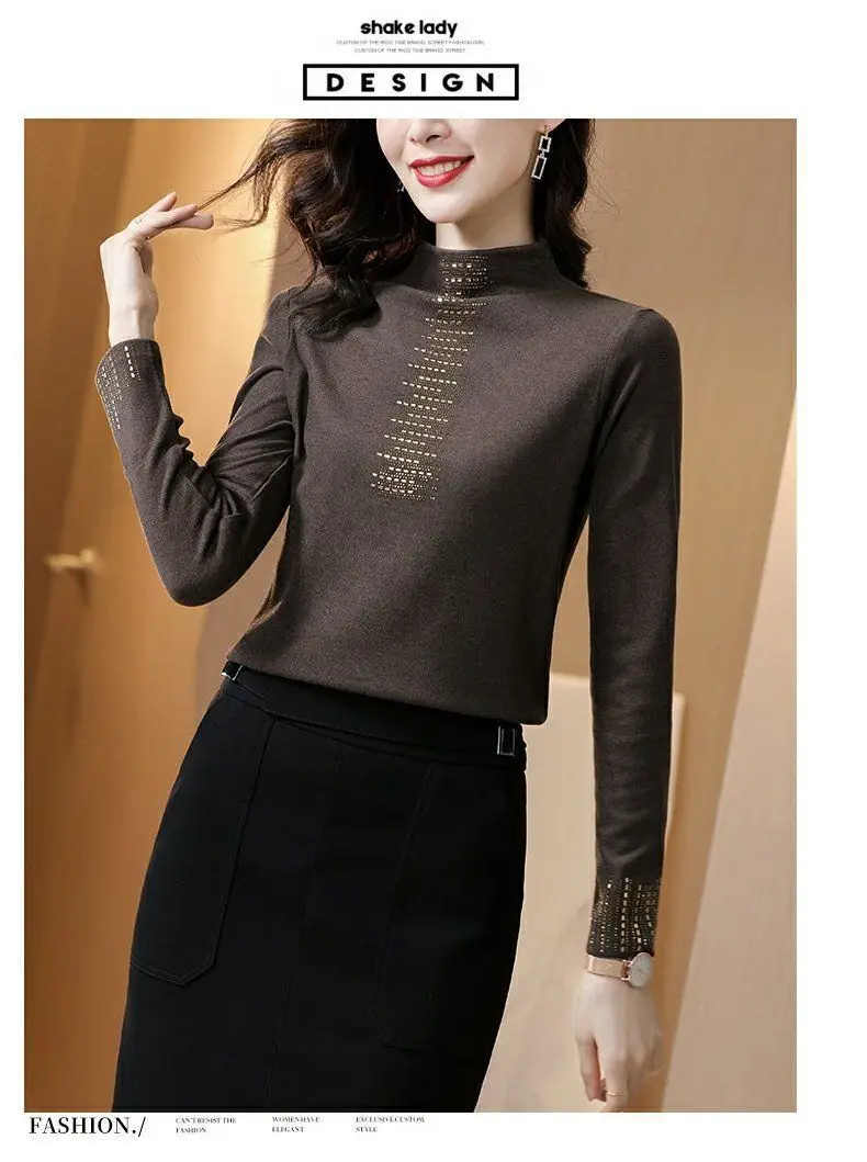 2021 Black Embroidered Long Sleeve Women's T-Shirt — feature 15