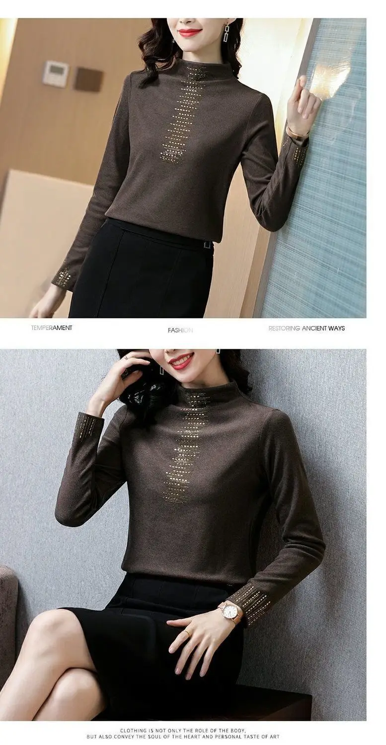 2021 Black Embroidered Long Sleeve Women's T-Shirt — feature 17