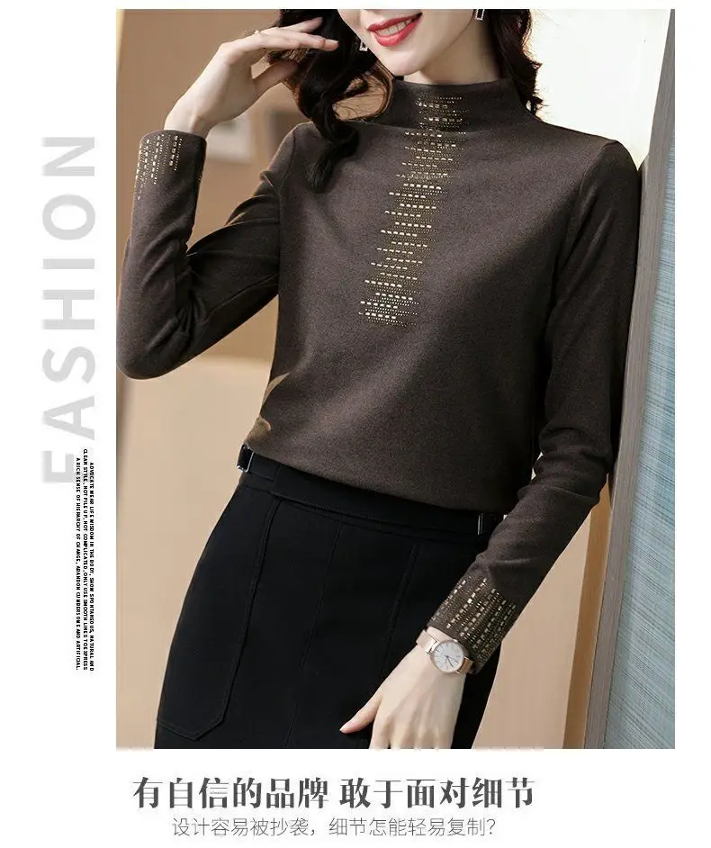 2021 Black Embroidered Long Sleeve Women's T-Shirt — feature 19