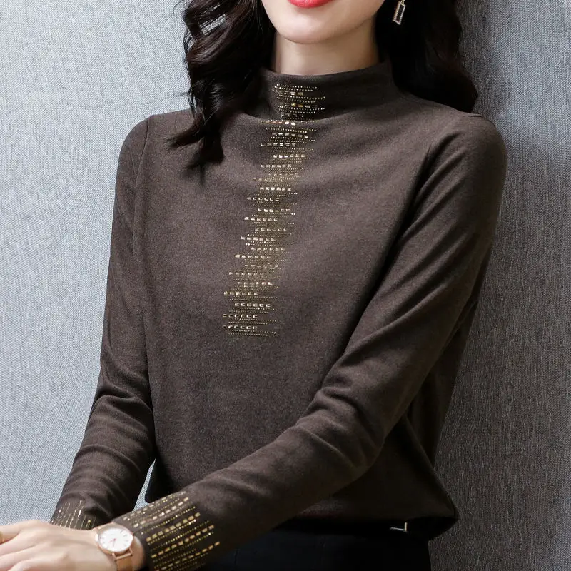 2021 Black Embroidered Long Sleeve Women's T-Shirt — feature 8