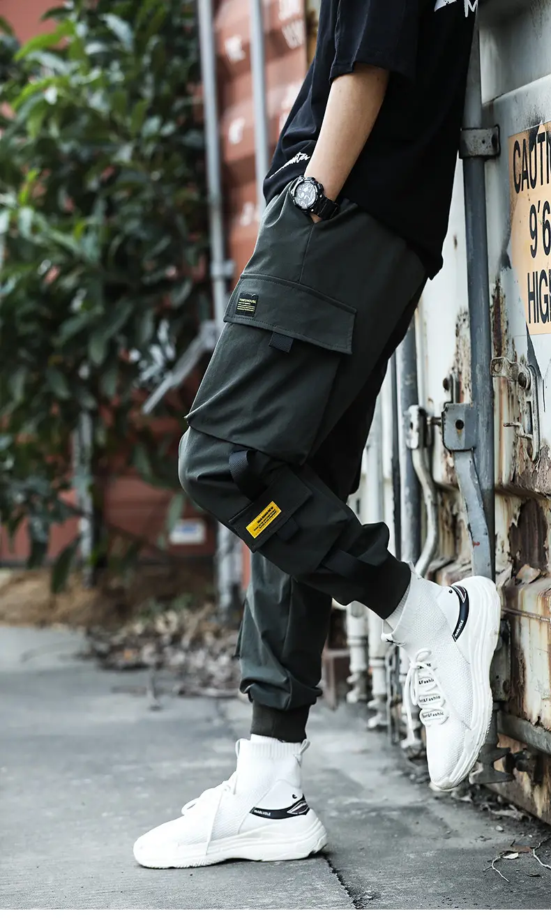 Men Fleece Lined Ankle-Tied Pants Black — feature 12