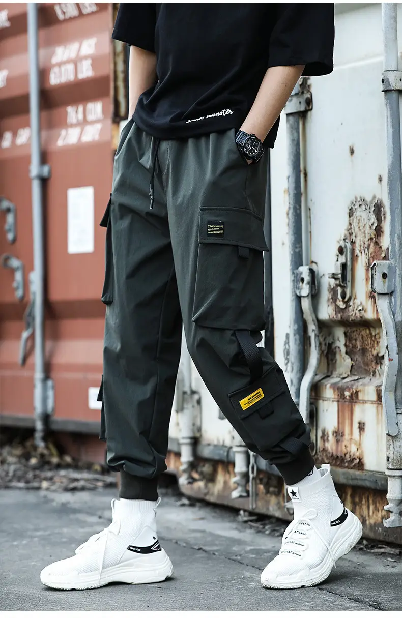 Men Fleece Lined Ankle-Tied Pants Black — feature 13