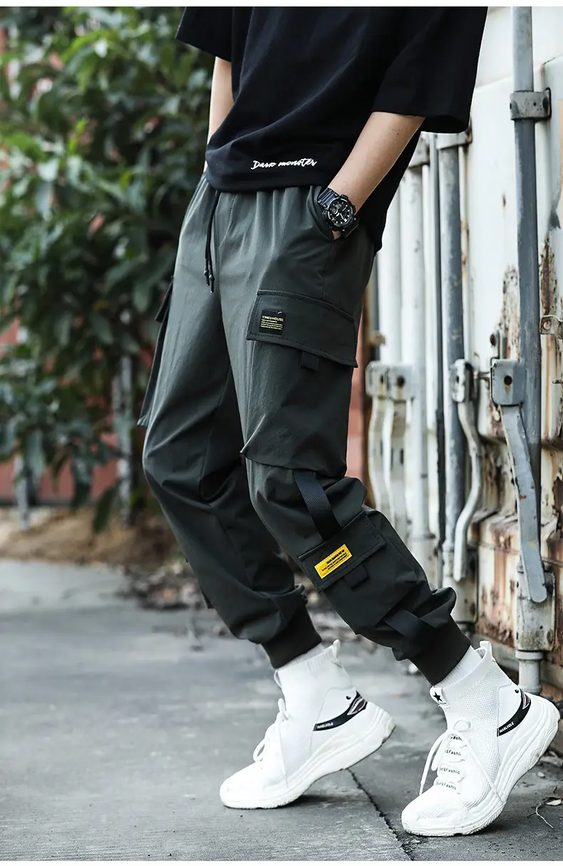 Men Fleece Lined Ankle-Tied Pants Black — feature 16