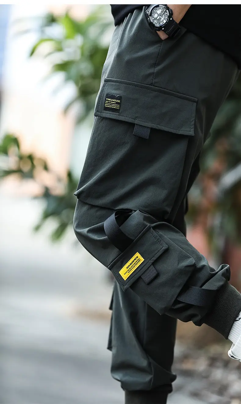 Men Fleece Lined Ankle-Tied Pants Black — feature 17