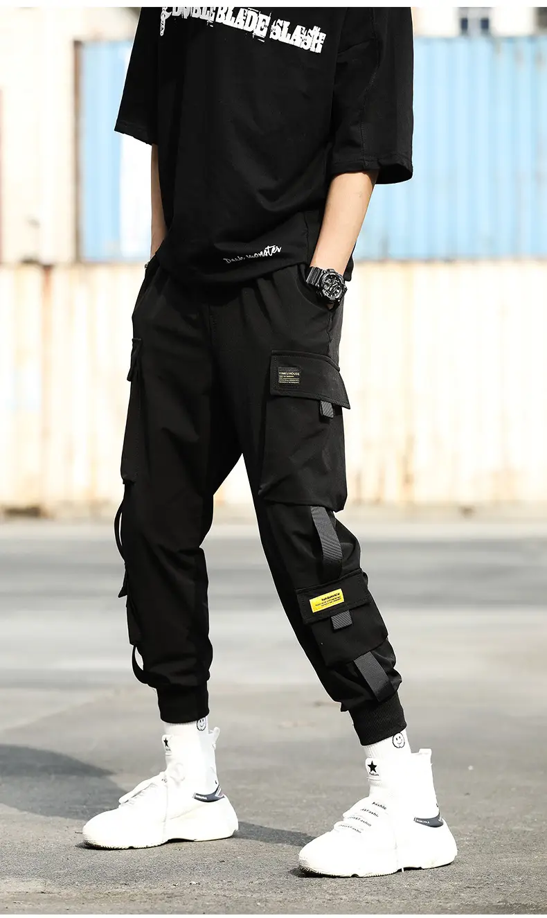 Men Fleece Lined Ankle-Tied Pants Black — feature 9