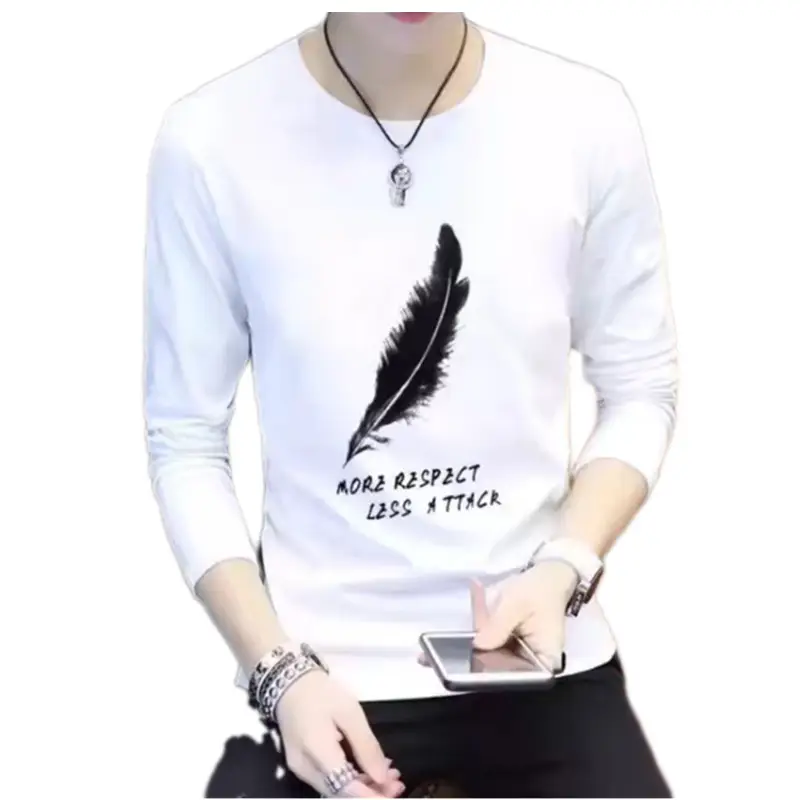 Men Black Paris Print Long Sleeve T-Shirt Slim Fit - Image 11