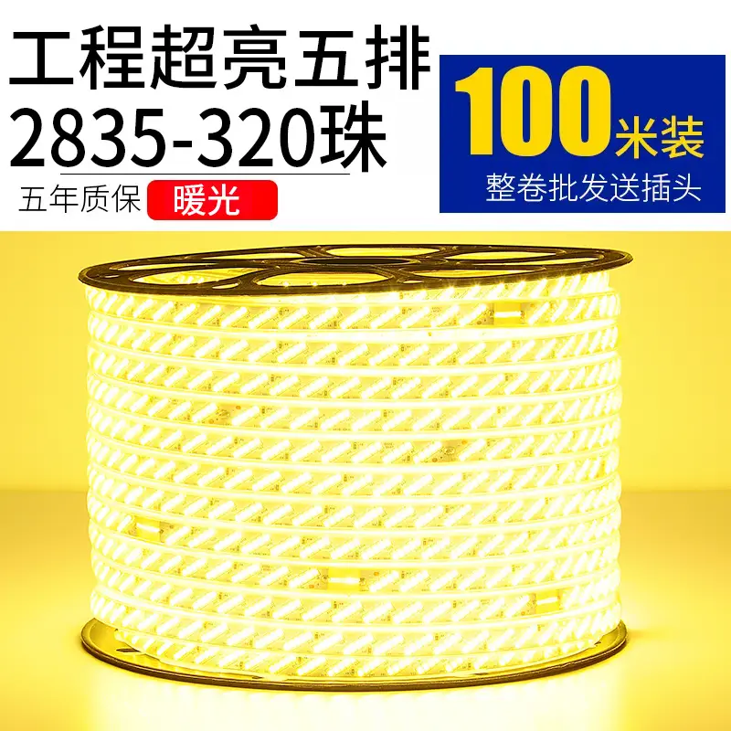 Living room 5730 highlight Double Row high voltage led strip wholesale indoor outdoor 2835 three color light waterproof led strip