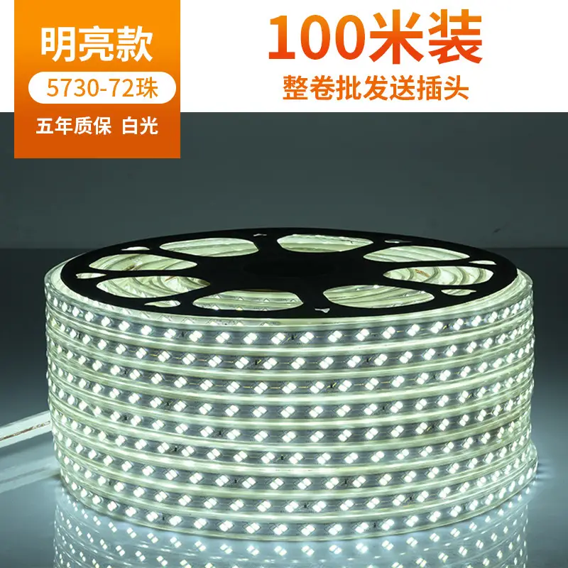 Living room 5730 highlight Double Row high voltage led strip wholesale indoor outdoor 2835 three color light waterproof led strip