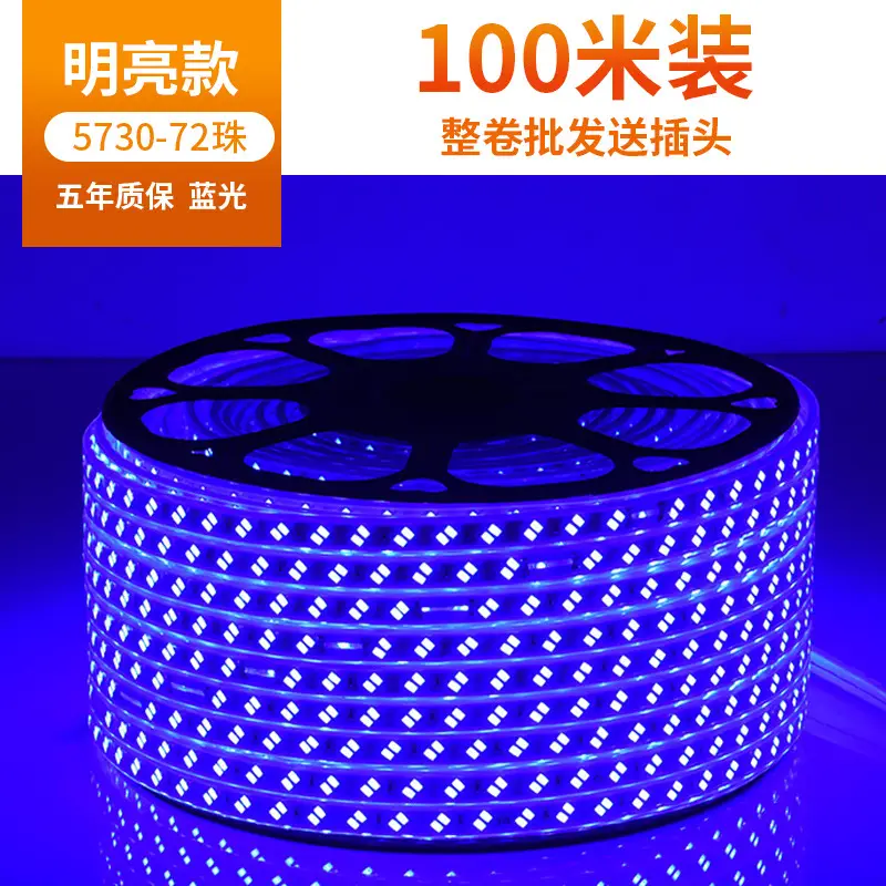 Living room 5730 highlight Double Row high voltage led strip wholesale indoor outdoor 2835 three color light waterproof led strip