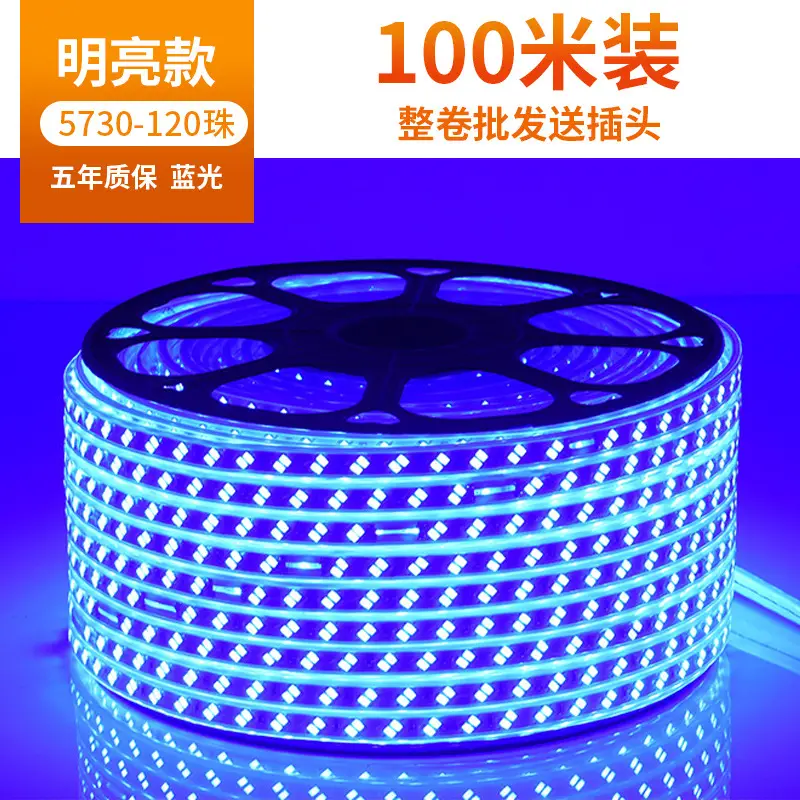 Living room 5730 highlight Double Row high voltage led strip wholesale indoor outdoor 2835 three color light waterproof led strip