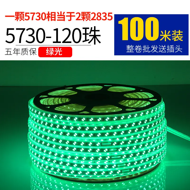 Living room 5730 highlight Double Row high voltage led strip wholesale indoor outdoor 2835 three color light waterproof led strip