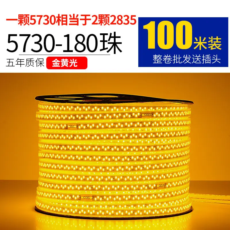 Living room 5730 highlight Double Row high voltage led strip wholesale indoor outdoor 2835 three color light waterproof led strip