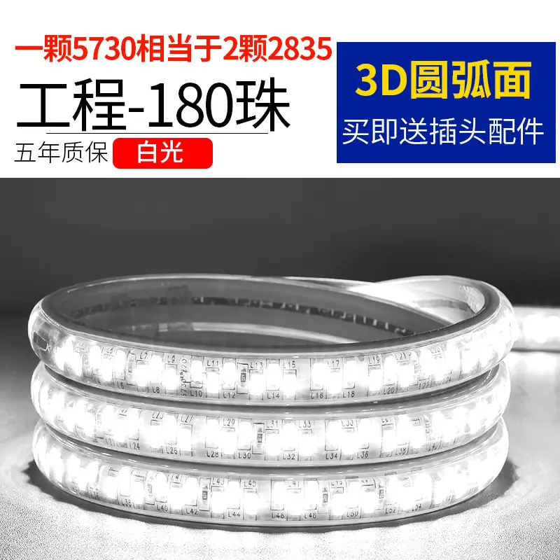 Living room 5730 highlight Double Row high voltage led strip wholesale indoor outdoor 2835 three color light waterproof led strip
