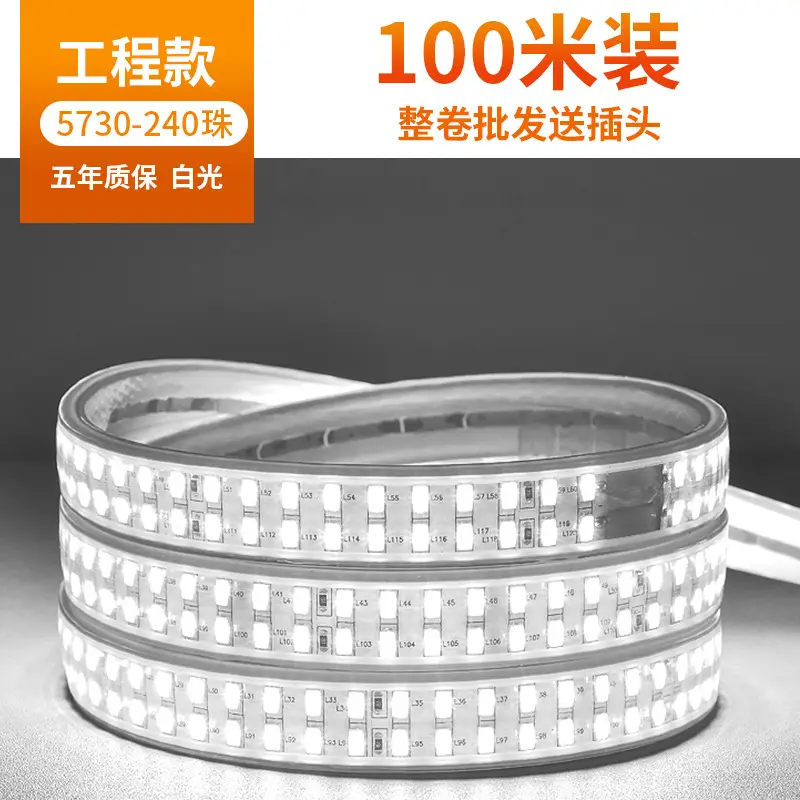 Living room 5730 highlight Double Row high voltage led strip wholesale indoor outdoor 2835 three color light waterproof led strip