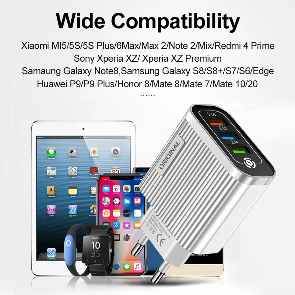 3 USB 2.1 A Smart Travel Charging Head - Image 3