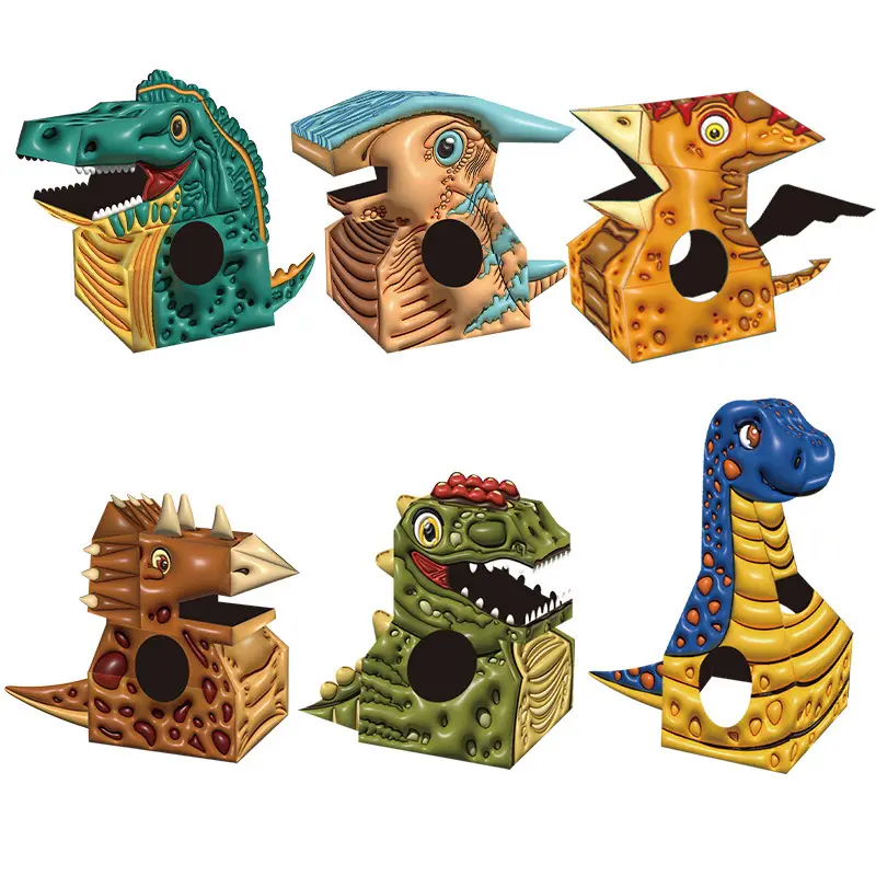 Kids Dragon Head Toy Set Red Yellow DIY Game - Image 38