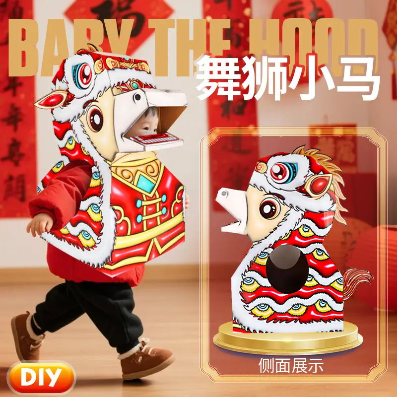 Kids Dragon Head Toy Set Red Yellow DIY Game - Image 2