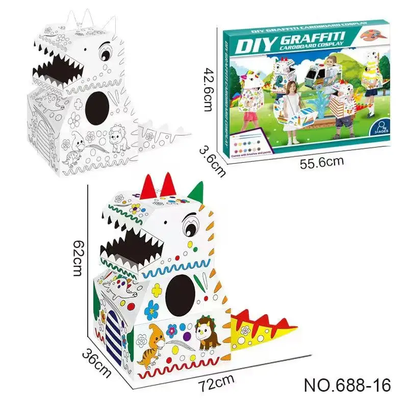 Kids Dragon Head Toy Set Red Yellow DIY Game - Image 21