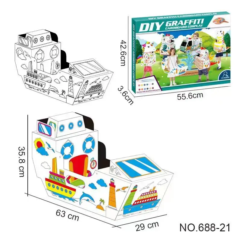 Kids Dragon Head Toy Set Red Yellow DIY Game - Image 25