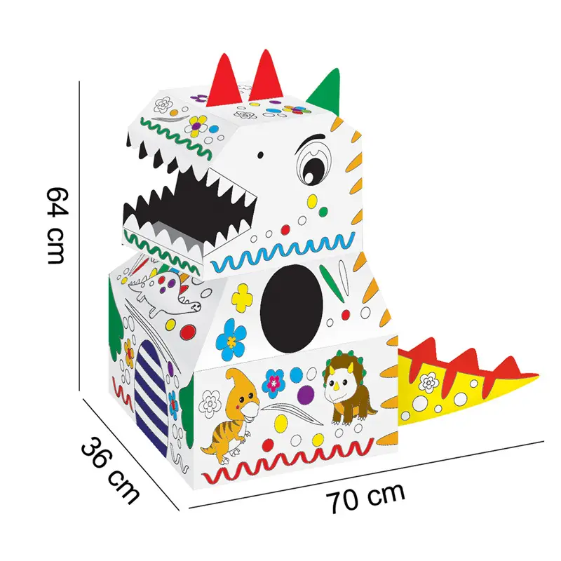 Kids Dragon Head Toy Set Red Yellow DIY Game - Image 26