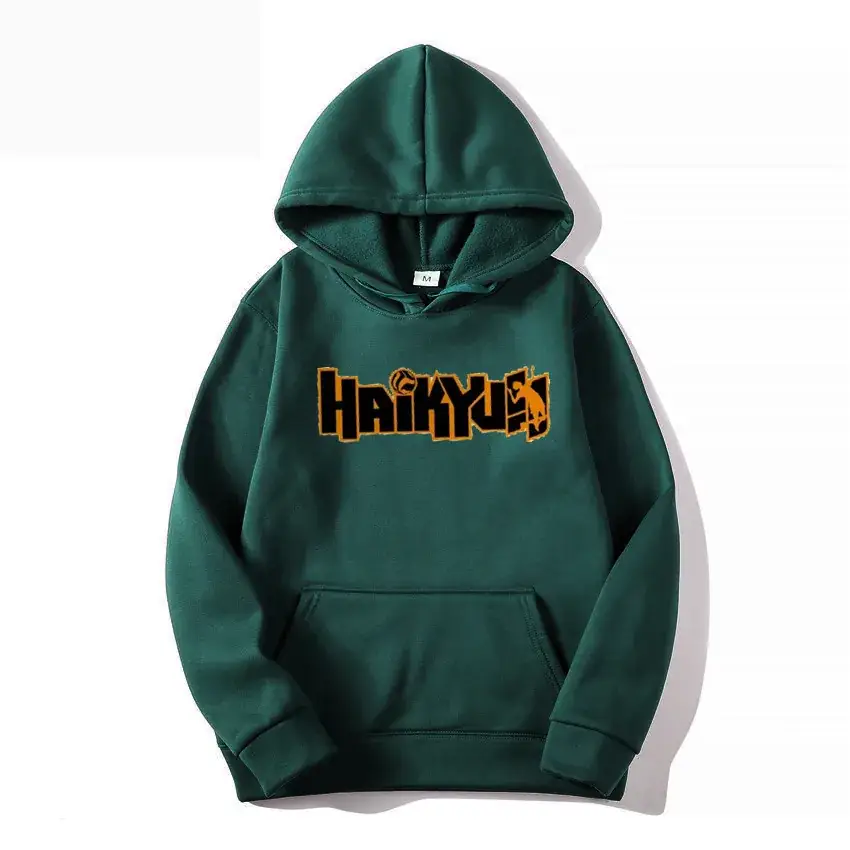 Winter Men's Hoodie One Piece Printed Green - Image 7