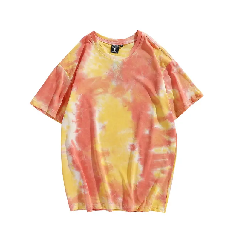 Men Tie Dye Loose Sleeve T-Shirt Light Blue - Image 18