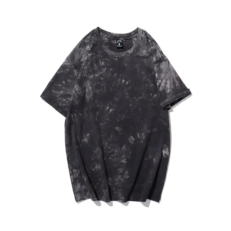 Men Tie Dye Loose Sleeve T-Shirt Light Blue - Image 6