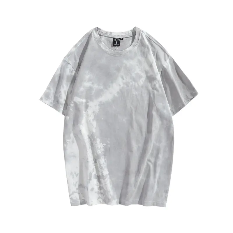 Men Tie Dye Loose Sleeve T-Shirt Light Blue - Image 12