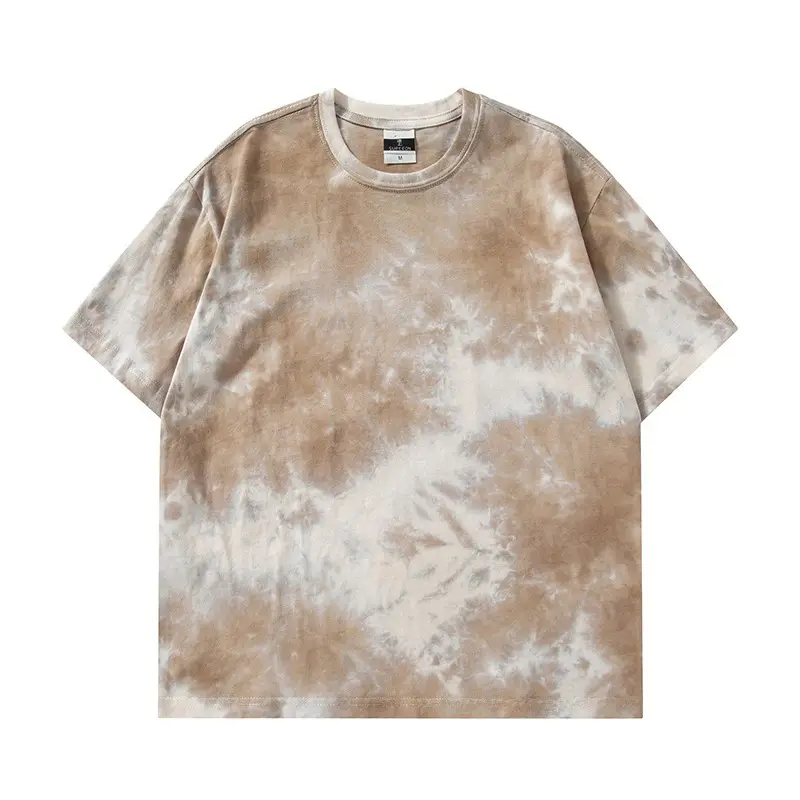 Men Tie Dye Loose Sleeve T-Shirt Light Blue - Image 37