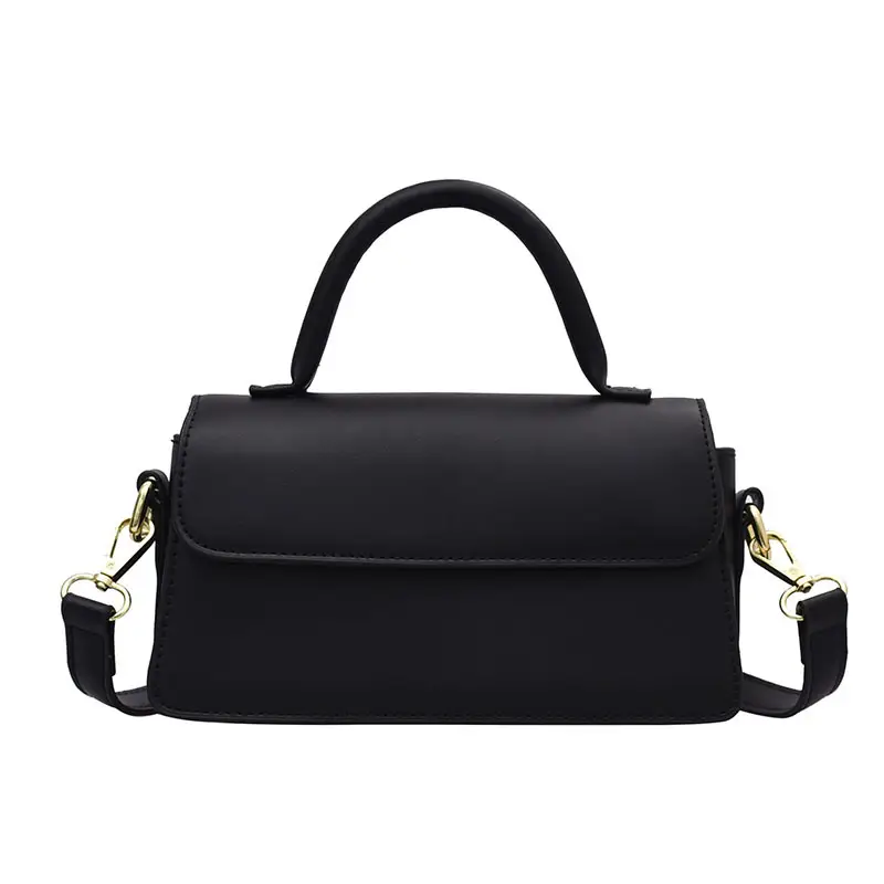 Black Textured Shoulder Crossbody Bag for Women