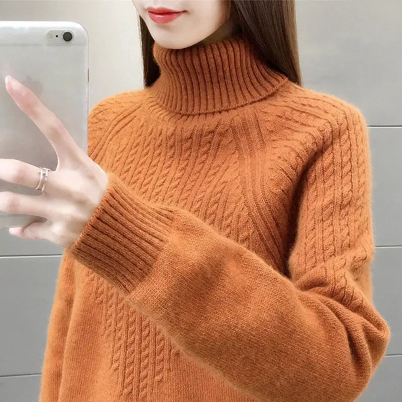 Women's Blue Turtleneck Pullover Sweater 2020 - Image 10