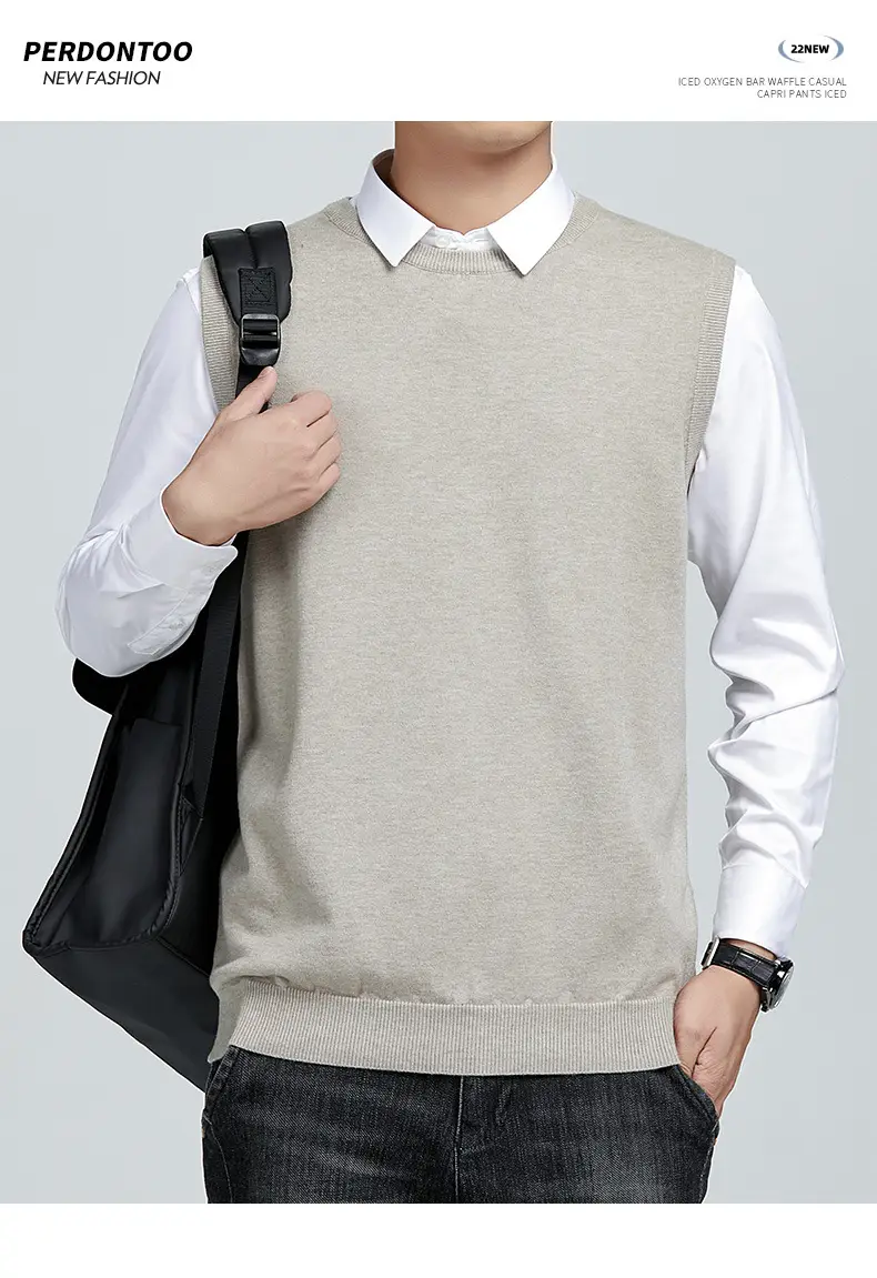 Men's Black Knit Vest with 7200 Test — feature 1