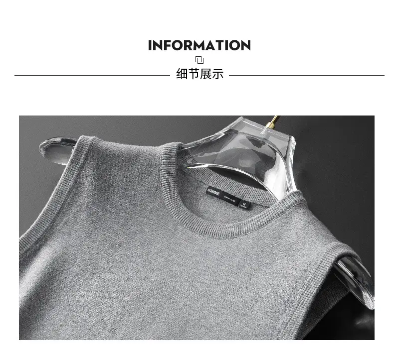 Men's Black Knit Vest with 7200 Test — feature 5
