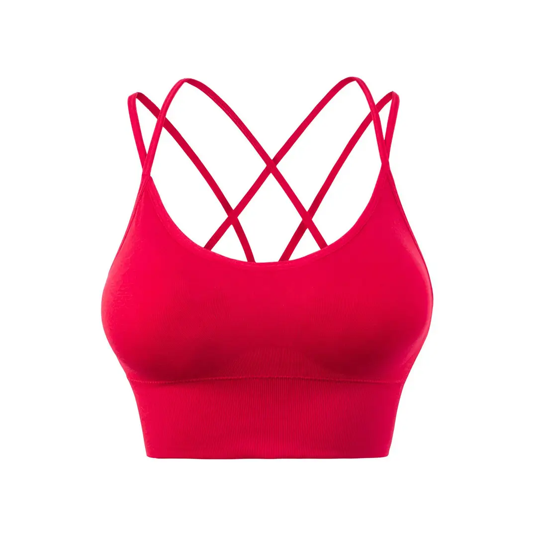 Plus Size European and American Wire-Free Thin Straps Beautiful Back Yoga Sports Bra Running Shock-Proof Quick-Drying Fitness Sports Bra for Women
