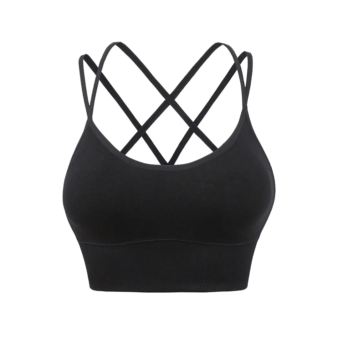 Plus Size European and American Wire-Free Thin Straps Beautiful Back Yoga Sports Bra Running Shock-Proof Quick-Drying Fitness Sports Bra for Women