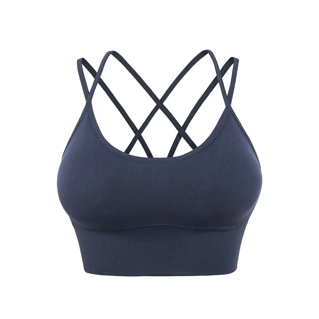 Plus Size European and American Wire-Free Thin Straps Beautiful Back Yoga Sports Bra Running Shock-Proof Quick-Drying Fitness Sports Bra for Women