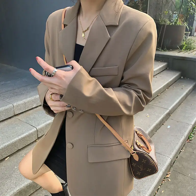 Women's Blazer 2026 Spring Autumn Brown Loose Suit - Image 8