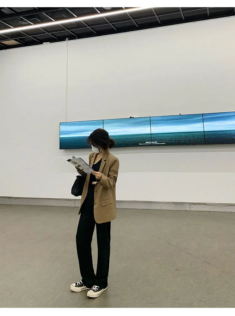 Women's Blazer 2026 Spring Autumn Brown Loose Suit — feature 10
