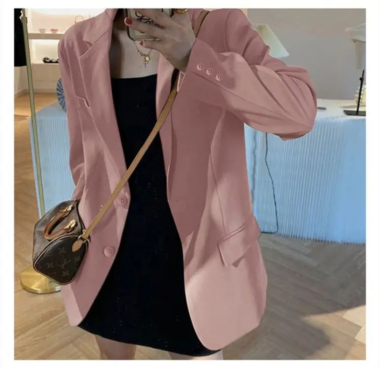 Women's Blazer 2026 Spring Autumn Brown Loose Suit — feature 32