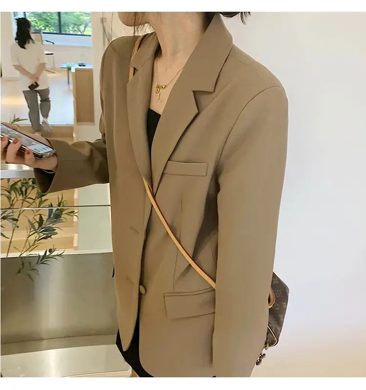 Women's Blazer 2026 Spring Autumn Brown Loose Suit — feature 4