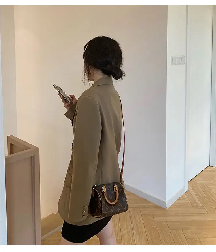 Women's Blazer 2026 Spring Autumn Brown Loose Suit — feature 7