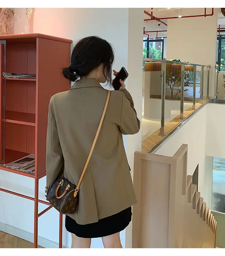 Women's Blazer 2026 Spring Autumn Brown Loose Suit — feature 8