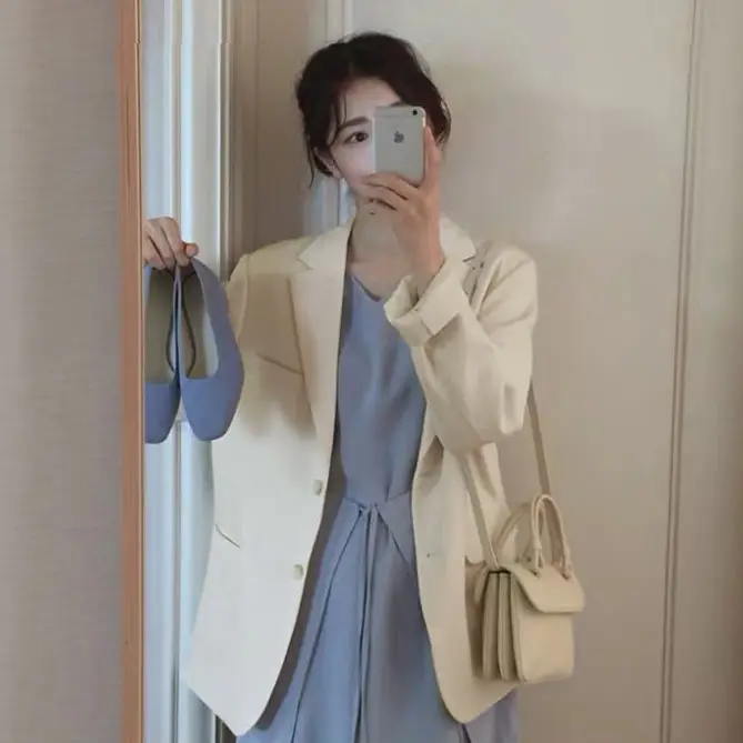 Women's Blazer 2026 Spring Autumn Brown Loose Suit - Image 4